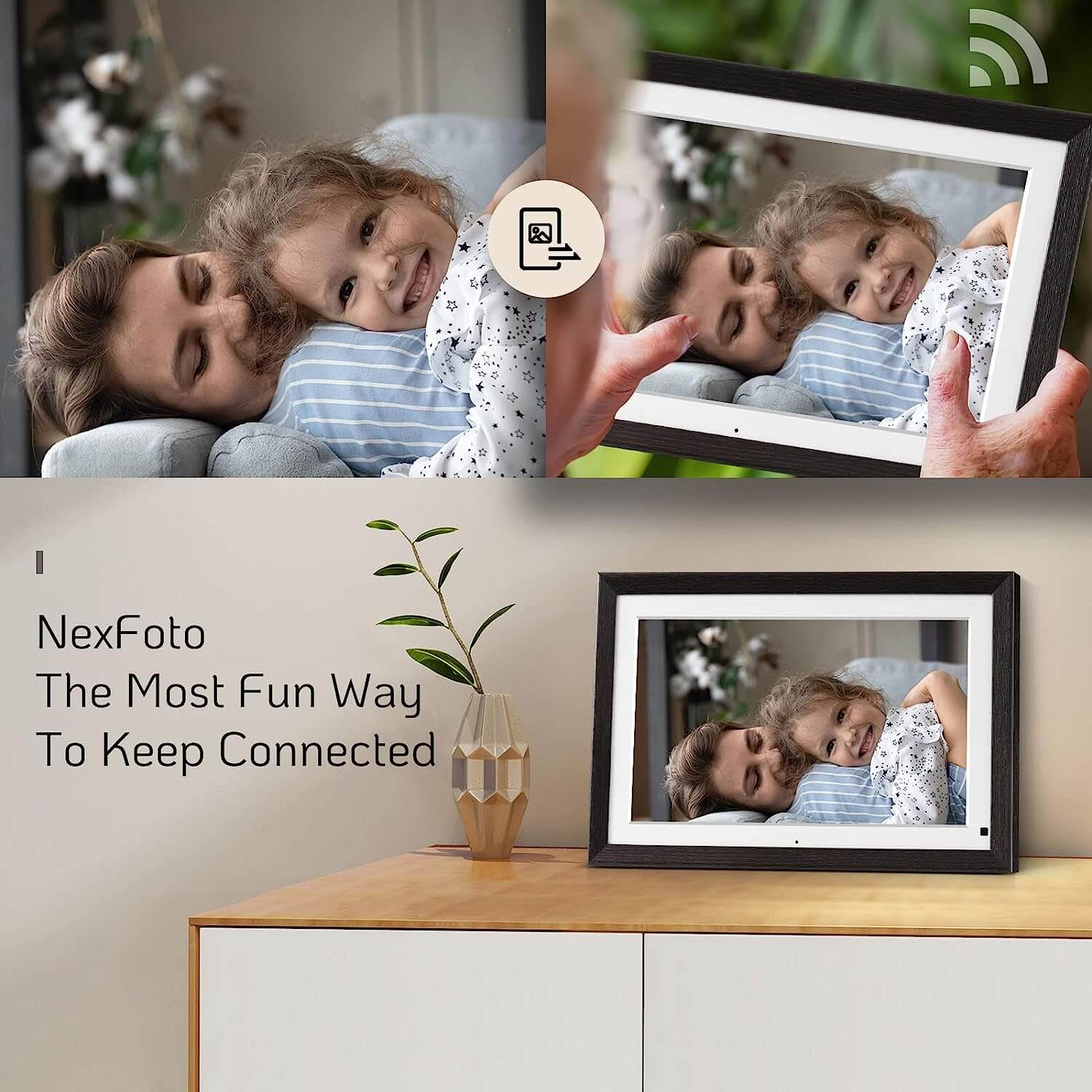ELITE 14 WOOD 14" HD DIGITAL PHOTO FRAME
