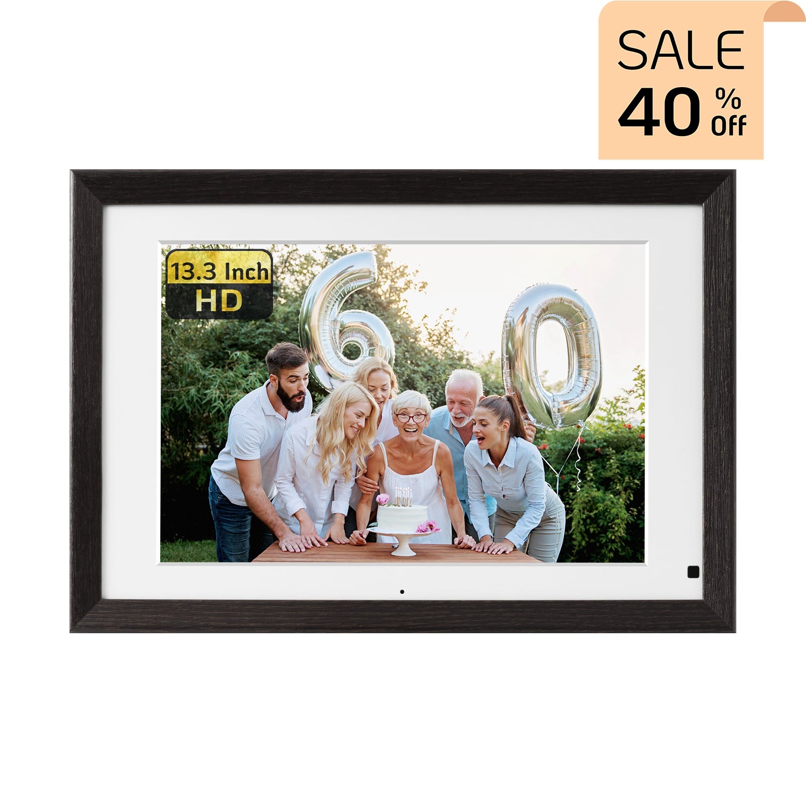 ELITE 13 WOOD 13.3" HD DIGITAL PHOTO FRAME