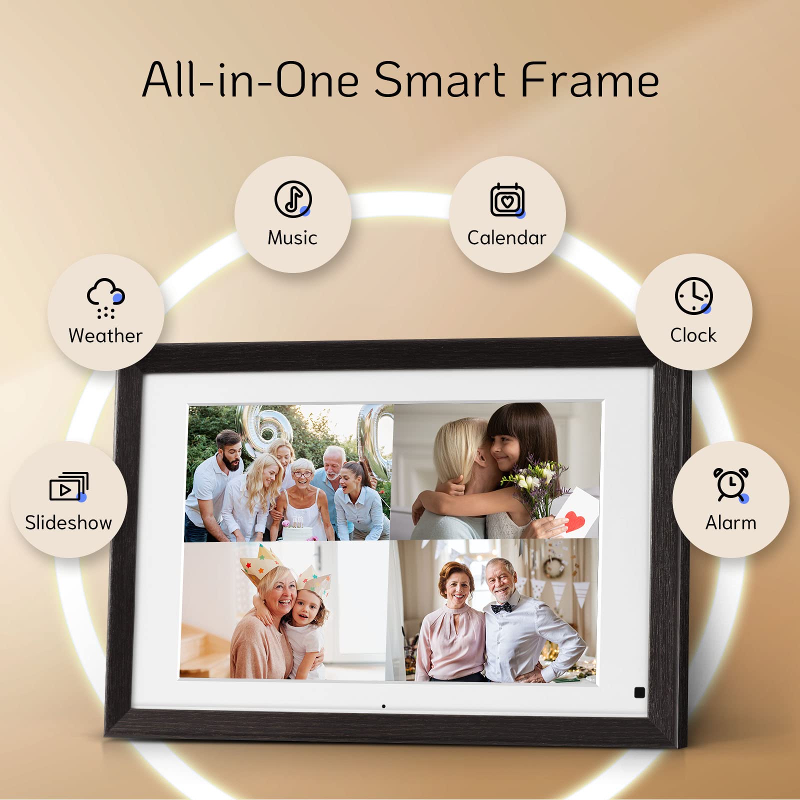 ELITE 13 WOOD 13.3" HD DIGITAL PHOTO FRAME