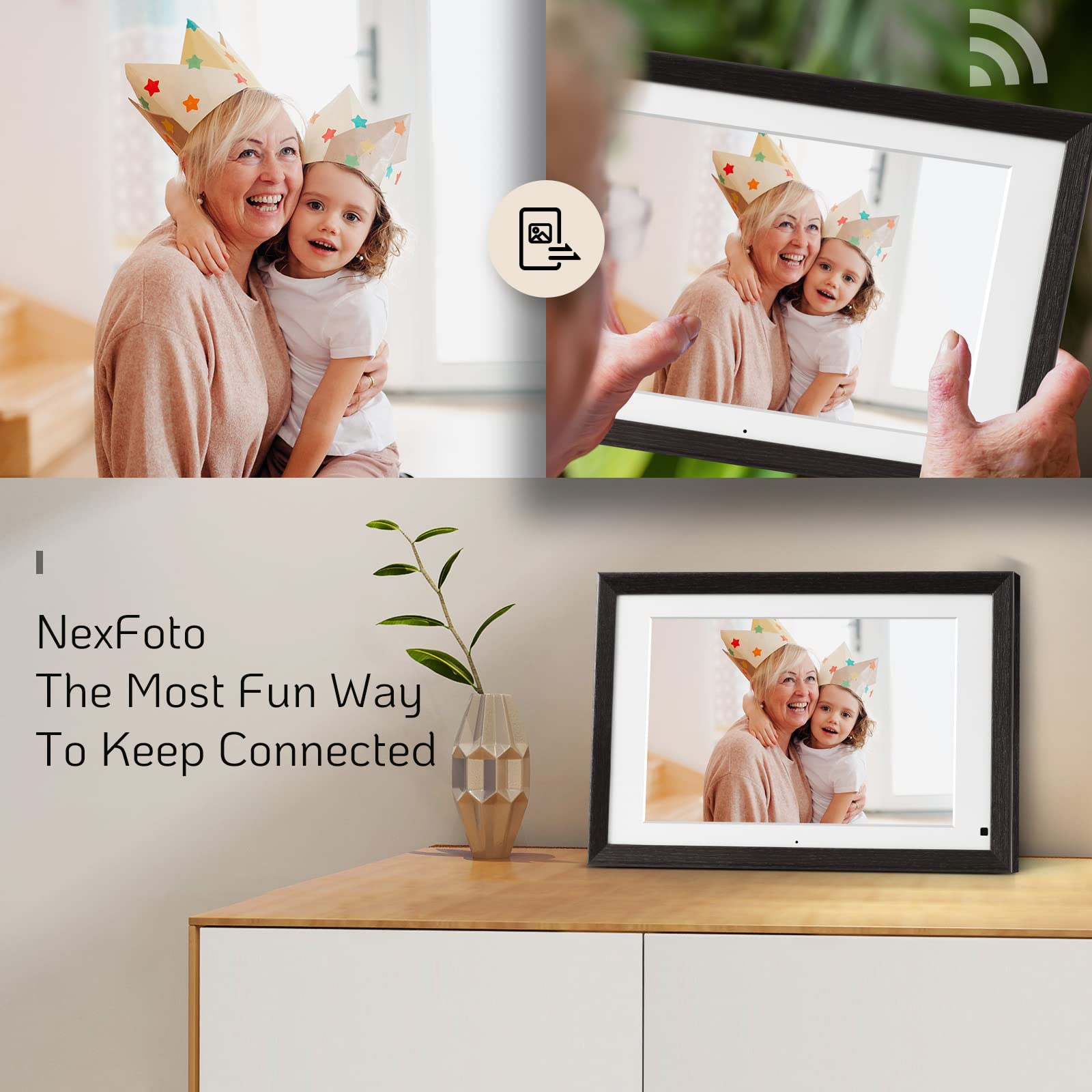 ELITE 13 WOOD 13.3" HD DIGITAL PHOTO FRAME