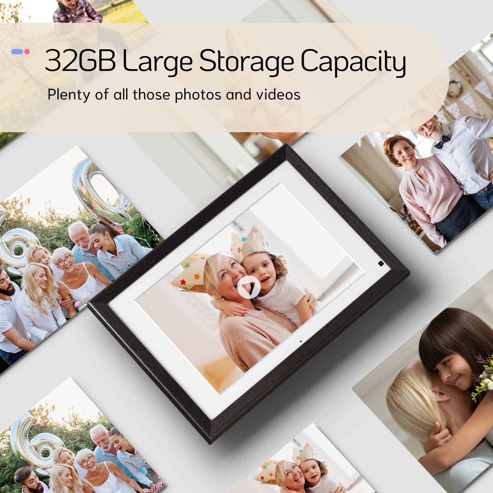 ELITE 13 WOOD 13.3" HD DIGITAL PHOTO FRAME